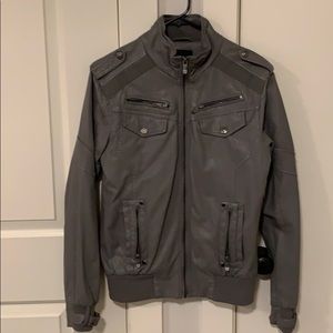 Grey leather Jacket